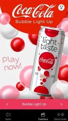Coca-Cola Bubble Light Up: start screen