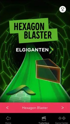 Elgiganten Hexagon Blaster: start screen