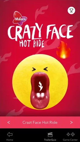 Malaco Crazy Face Hot Ride: start screen