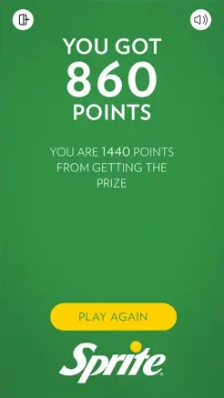 Sprite Word Game: score screen